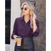 J.VER Button Down Shirts for Women Wrinkle Free Long Sleeve Dress Shirt Business Casual Work Blouse with Pocket(Purple)