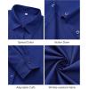 J.VER Button Down Shirts for Women Wrinkle Free Long Sleeve Dress Shirt Business Casual Work Blouse with Pocket(Royal Blue)