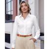 J.VER Button Down Shirts for Women Wrinkle Free Long Sleeve Dress Shirt Business Casual Work Blouse with Pocket(White)