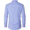J.VER Dress Shirts for Men Cotton Long Sleeve Button Down Shirt Business Casual Classic Plaid Tops with Pocket(Blue Gingham)