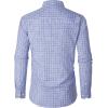 J.VER Dress Shirts for Men Cotton Long Sleeve Button Down Shirt Business Casual Classic Plaid Tops with Pocket(Blue Grey Gingham)