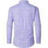 J.VER Dress Shirts for Men Cotton Long Sleeve Button Down Shirt Business Casual Classic Plaid Tops with Pocket(Blue Red Gingham)