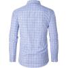 J.VER Dress Shirts for Men Cotton Long Sleeve Button Down Shirt Business Casual Classic Plaid Tops with Pocket(Blue Yellow Gingham)