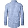 J.VER Dress Shirts for Men Cotton Long Sleeve Button Down Shirt Business Casual Classic Plaid Tops with Pocket(Light Blue Plaid)