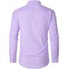 J.VER Dress Shirts for Men Cotton Long Sleeve Button Down Shirt Business Casual Classic Plaid Tops with Pocket(Purple Gingham)