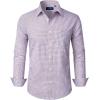 J.VER Dress Shirts for Men Cotton Long Sleeve Button Down Shirt Business Casual Classic Plaid Tops with Pocket(Red Blue Plaid)