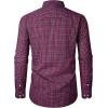 J.VER Dress Shirts for Men Cotton Long Sleeve Button Down Shirt Business Casual Classic Plaid Tops with Pocket(Red Gingham)