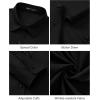 J.VER Dress Shirts for Women Button Down Wrinkle Free Shirt Business Casual Long Sleeve Work Blouse with Pocket(Black)