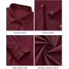 J.VER Dress Shirts for Women Button Down Wrinkle Free Shirt Business Casual Long Sleeve Work Blouse with Pocket(Burgundy)