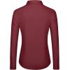 J.VER Dress Shirts for Women Button Down Wrinkle Free Shirt Business Casual Long Sleeve Work Blouse with Pocket(Burgundy)