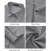 J.VER Dress Shirts for Women Button Down Wrinkle Free Shirt Business Casual Long Sleeve Work Blouse with Pocket(Grey)