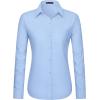 J.VER Dress Shirts for Women Button Down Wrinkle Free Shirt Business Casual Long Sleeve Work Blouse with Pocket(Light Blue)