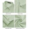 J.VER Dress Shirts for Women Button Down Wrinkle Free Shirt Business Casual Long Sleeve Work Blouse with Pocket(Light Green)