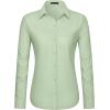 J.VER Dress Shirts for Women Button Down Wrinkle Free Shirt Business Casual Long Sleeve Work Blouse with Pocket(Light Green)