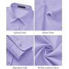 J.VER Dress Shirts for Women Button Down Wrinkle Free Shirt Business Casual Long Sleeve Work Blouse with Pocket(Light Purple)