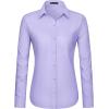 J.VER Dress Shirts for Women Button Down Wrinkle Free Shirt Business Casual Long Sleeve Work Blouse with Pocket(Light Purple)