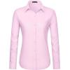 J.VER Dress Shirts for Women Button Down Wrinkle Free Shirt Business Casual Long Sleeve Work Blouse with Pocket(Pink)