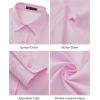 J.VER Dress Shirts for Women Button Down Wrinkle Free Shirt Business Casual Long Sleeve Work Blouse with Pocket(Pink)