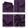 J.VER Dress Shirts for Women Button Down Wrinkle Free Shirt Business Casual Long Sleeve Work Blouse with Pocket(Purple)