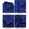 J.VER Dress Shirts for Women Button Down Wrinkle Free Shirt Business Casual Long Sleeve Work Blouse with Pocket(Royal Blue)