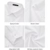 J.VER Dress Shirts for Women Button Down Wrinkle Free Shirt Business Casual Long Sleeve Work Blouse with Pocket(White)
