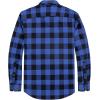 J.VER Flannel Shirt for Men Plaid Long Sleeve Casual Button Down Shirts Regular Fit Cotton Buffalo Checkered Top with Pockets(Blue)