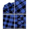 J.VER Flannel Shirt for Men Plaid Long Sleeve Casual Button Down Shirts Regular Fit Cotton Buffalo Checkered Top with Pockets(Blue)