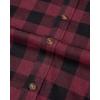 J.VER Flannel Shirt for Men Plaid Long Sleeve Casual Button Down Shirts Regular Fit Cotton Buffalo Checkered Top with Pockets(Dark Red)