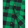 J.VER Flannel Shirt for Men Plaid Long Sleeve Casual Button Down Shirts Regular Fit Cotton Buffalo Checkered Top with Pockets(Green)