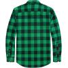 J.VER Flannel Shirt for Men Plaid Long Sleeve Casual Button Down Shirts Regular Fit Cotton Buffalo Checkered Top with Pockets(Green)