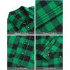 J.VER Flannel Shirt for Men Plaid Long Sleeve Casual Button Down Shirts Regular Fit Cotton Buffalo Checkered Top with Pockets(Green)