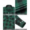 J.VER Flannel Shirt for Men Plaid Long Sleeve Casual Button Down Shirts Regular Fit Cotton Buffalo Checkered Top with Pockets(Green Black)