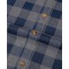 J.VER Flannel Shirt for Men Plaid Long Sleeve Casual Button Down Shirts Regular Fit Cotton Buffalo Checkered Top with Pockets(Grey Navy)
