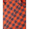 J.VER Flannel Shirt for Men Plaid Long Sleeve Casual Button Down Shirts Regular Fit Cotton Buffalo Checkered Top with Pockets(Grey Orange)