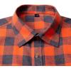 J.VER Flannel Shirt for Men Plaid Long Sleeve Casual Button Down Shirts Regular Fit Cotton Buffalo Checkered Top with Pockets(Grey Orange)