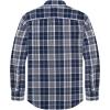 J.VER Flannel Shirt for Men Plaid Long Sleeve Casual Button Down Shirts Regular Fit Cotton Buffalo Checkered Top with Pockets(Navy Brown)