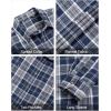 J.VER Flannel Shirt for Men Plaid Long Sleeve Casual Button Down Shirts Regular Fit Cotton Buffalo Checkered Top with Pockets(Navy Brown)