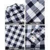 J.VER Flannel Shirt for Men Plaid Long Sleeve Casual Button Down Shirts Regular Fit Cotton Buffalo Checkered Top with Pockets(Navy White)