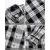 J.VER Flannel Shirt for Men Plaid Long Sleeve Casual Button Down Shirts Regular Fit Cotton Buffalo Checkered Top with Pockets(Off White Black)