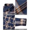 J.VER Flannel Shirt for Men Plaid Long Sleeve Casual Button Down Shirts Regular Fit Cotton Buffalo Checkered Top with Pockets(P Blue)