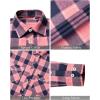J.VER Flannel Shirt for Men Plaid Long Sleeve Casual Button Down Shirts Regular Fit Cotton Buffalo Checkered Top with Pockets(Pink)