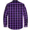J.VER Flannel Shirt for Men Plaid Long Sleeve Casual Button Down Shirts Regular Fit Cotton Buffalo Checkered Top with Pockets(Purple Black)