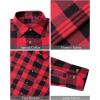 J.VER Flannel Shirt for Men Plaid Long Sleeve Casual Button Down Shirts Regular Fit Cotton Buffalo Checkered Top with Pockets(Red Black)