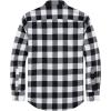 J.VER Flannel Shirt for Men Plaid Long Sleeve Casual Button Down Shirts Regular Fit Cotton Buffalo Checkered Top with Pockets(White Black)