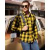 J.VER Flannel Shirt for Men Plaid Long Sleeve Casual Button Down Shirts Regular Fit Cotton Buffalo Checkered Top with Pockets(Yellow Black)