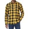 J.VER Flannel Shirt for Men Plaid Long Sleeve Casual Button Down Shirts Regular Fit Cotton Buffalo Checkered Top with Pockets(Yellow Black)