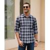 J.VER Long Sleeve Shirts for Men Cotton Plaid Button Down Shirt Business Casual Work Top with Pocket(Black)
