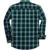 J.VER Long Sleeve Shirts for Men Cotton Plaid Button Down Shirt Business Casual Work Top with Pocket(Dark Green)
