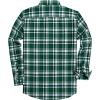 J.VER Long Sleeve Shirts for Men Cotton Plaid Button Down Shirt Business Casual Work Top with Pocket(Green)