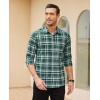 J.VER Long Sleeve Shirts for Men Cotton Plaid Button Down Shirt Business Casual Work Top with Pocket(Green)